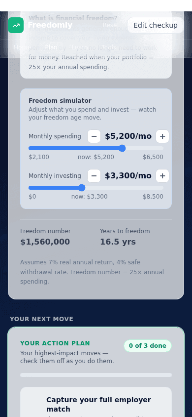 Freedomly freedom age simulator with sliders